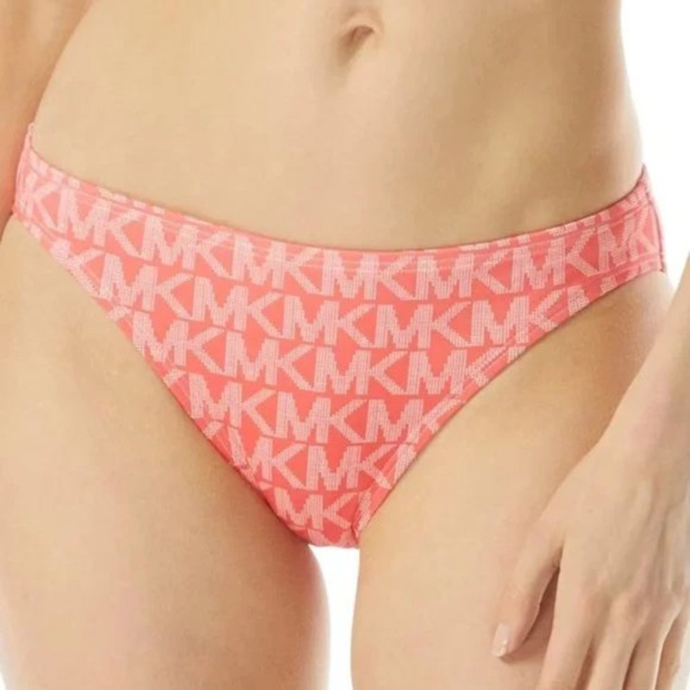 MICHAEL Michael Kors Logo‎ Bikini Swim Bottom Sangria XS
